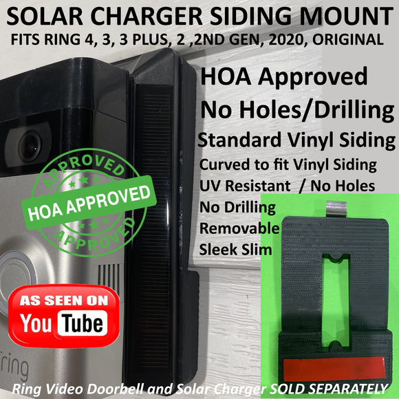 HOA approved NO HOLES no drilling Solar Charger Mount for 4