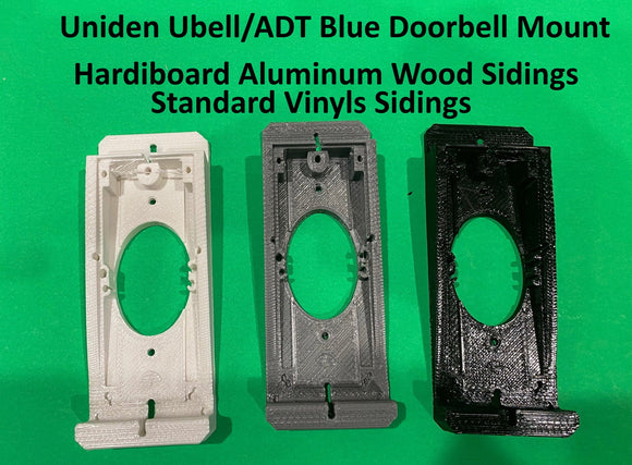 Uniden UBell / ADT BLUE Doorbell Mount for Vinyl, Hardi board, Aluminum, Cedar [Choose Siding] [3 colors]